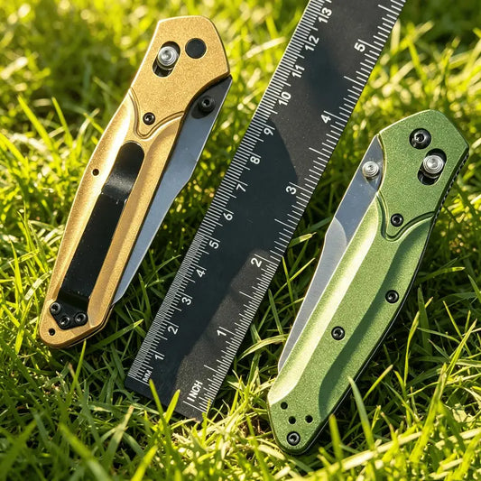 The 940 Rugged Aluminum Alloy Folding Portable Knife features a sturdy aluminum alloy handle and a durable stainless steel blade, making it the ideal gear for hiking, Outdoor， camping, and everyday carry.